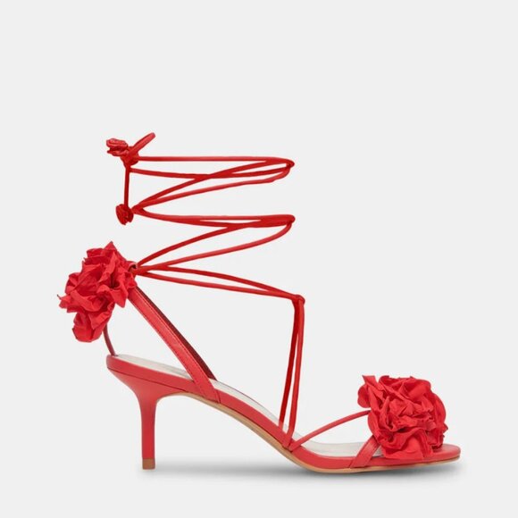 Sophia Red Rose Heels Dolce Vita For Love and Lemons US 8.5 UK 39.5 Wrap Around - Picture 5 of 6